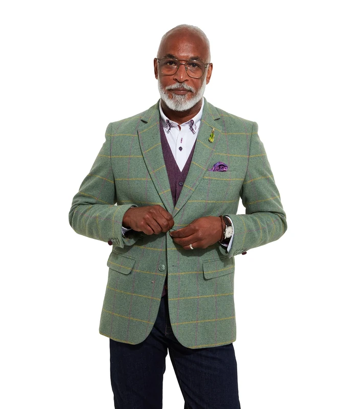 Joe Browns Men's Fashion Single Breasted Heritage Checked Blazer, Green, Regular Fit, 38