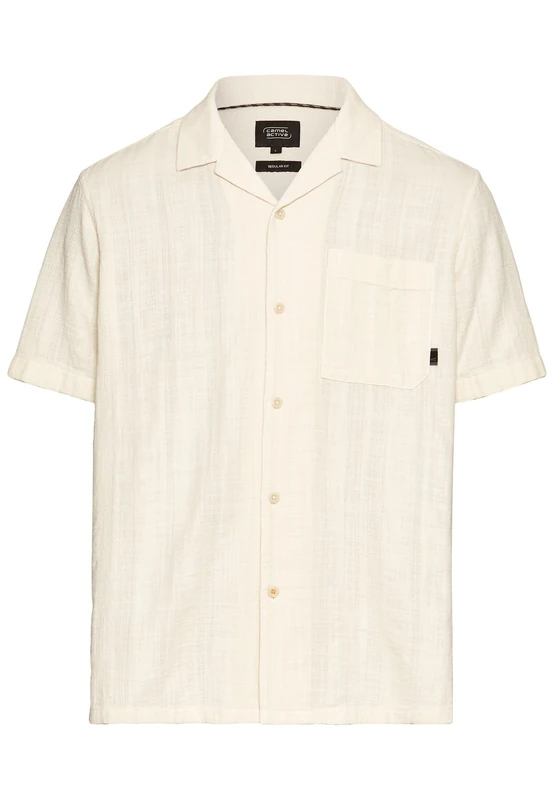 camel active Men's Herren Kurzarmhemd mit Brusttasche Beige, Menswear-XXL T-Shirt