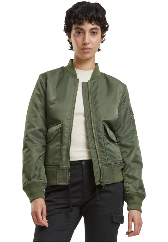 Brandit Women's Sherpa Bomberjacket Jacket, Olive, XL