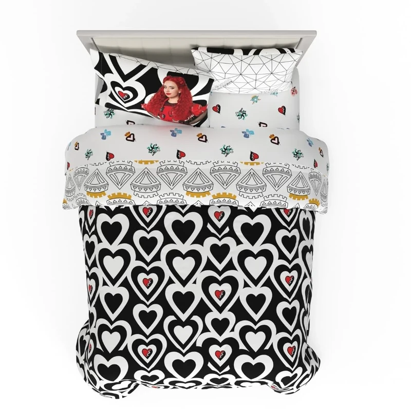 Franco Comforter and Sheet Set, Microfiber, Red-Descendants 4, 7 Piece Full Size