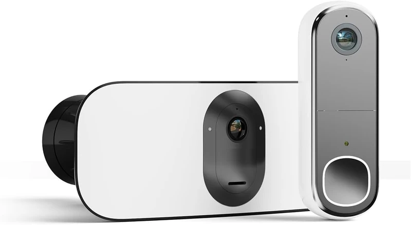 Arlo Floodlight 2K Security Camera Outdoor and HD Video Doorbell – Wireless Floodlight and Doorbell Camera Kit, Motion Sensor, Night Vision, Alarm Siren, 2-Way Talk, Free Trail of Secure, Black