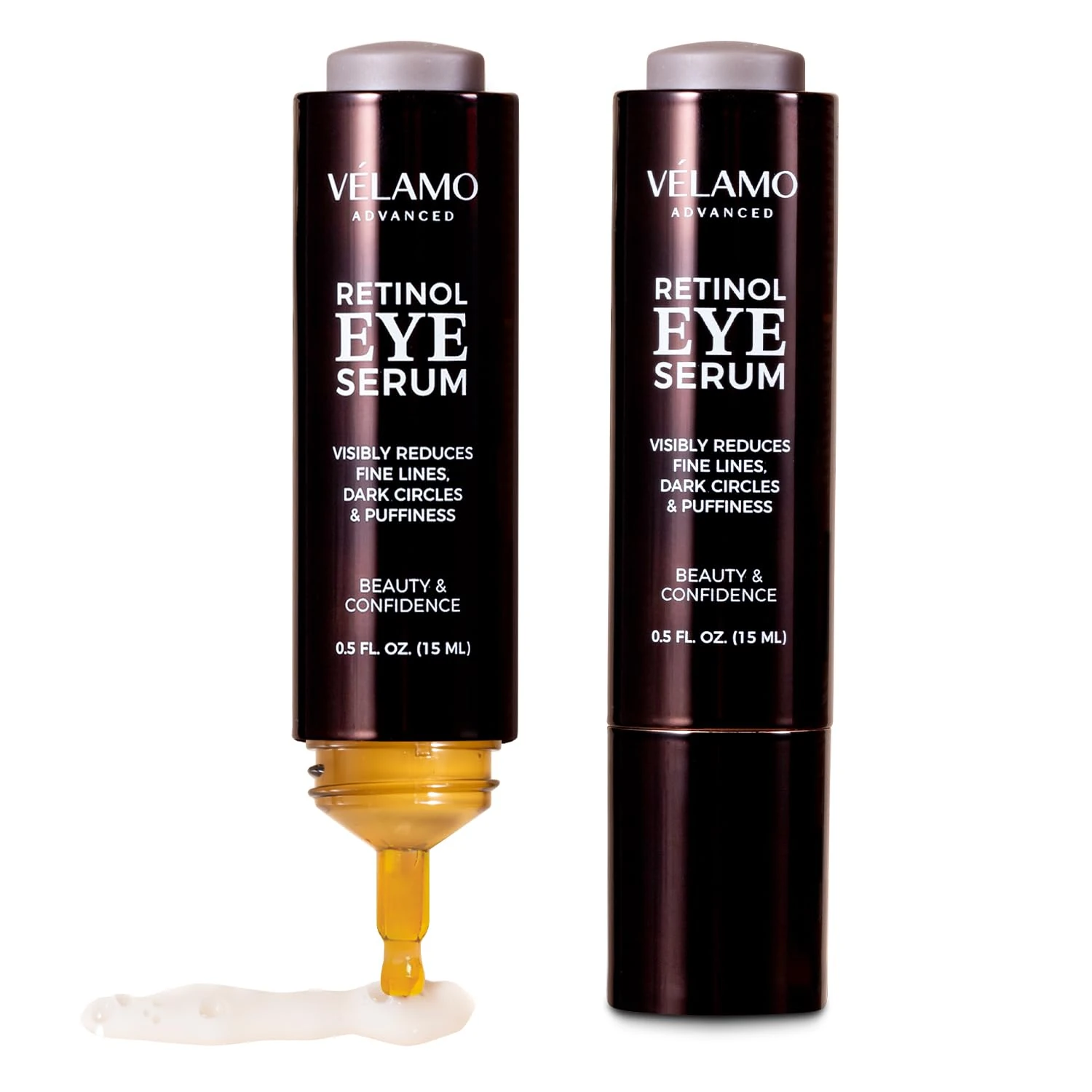 VELAMO ADVANCED Retinol Eye Serum with Caffeine Hyaluronic Acid Peptides and Ceramides