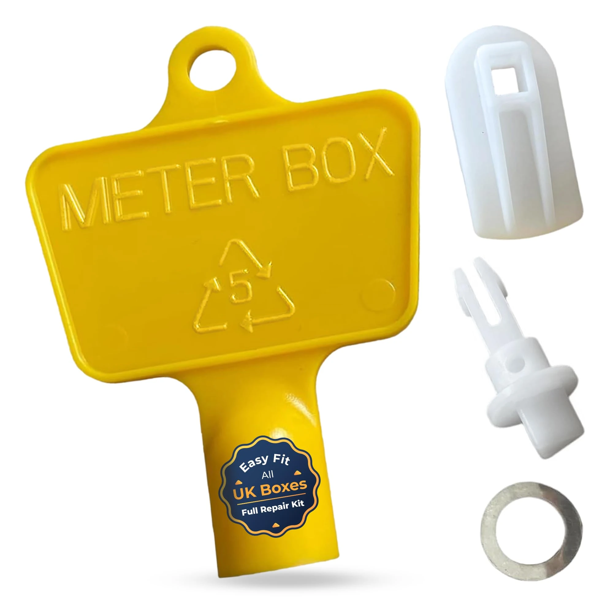 Meter Box Latch & Key Kit – Plastic Lock, Triangular Key, 2 keys