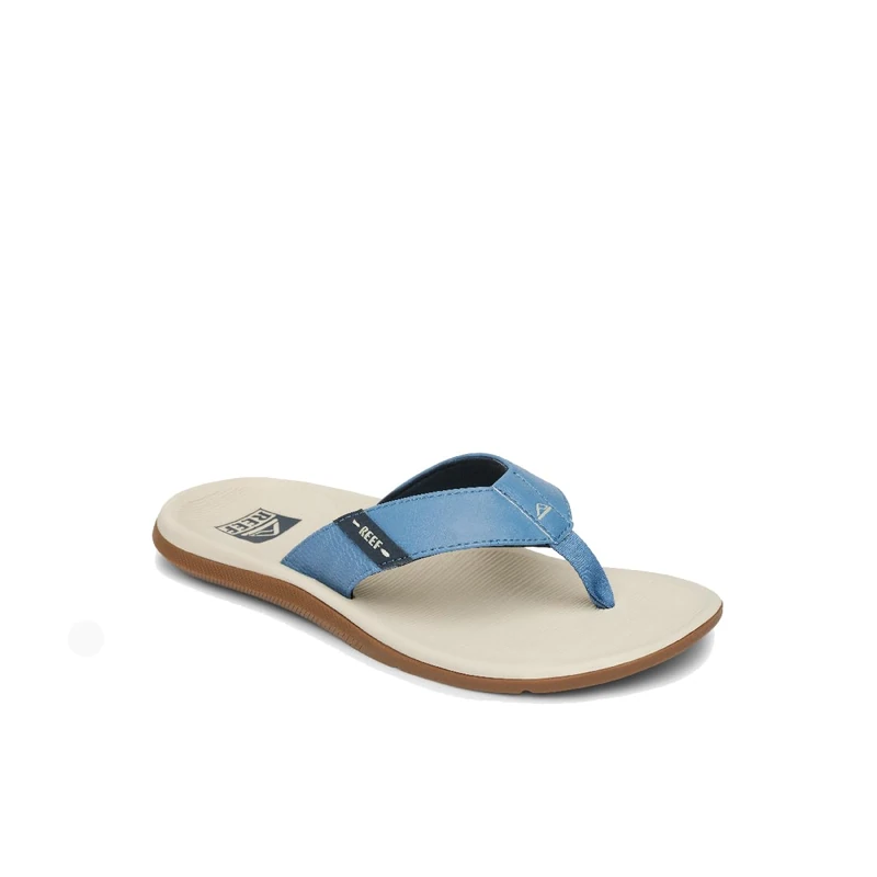 Reef Men's Santa Ana Flip Flop, Arch Support, Water Friendly, Non Marking Outsole, Oat/Blue/Gum, 11