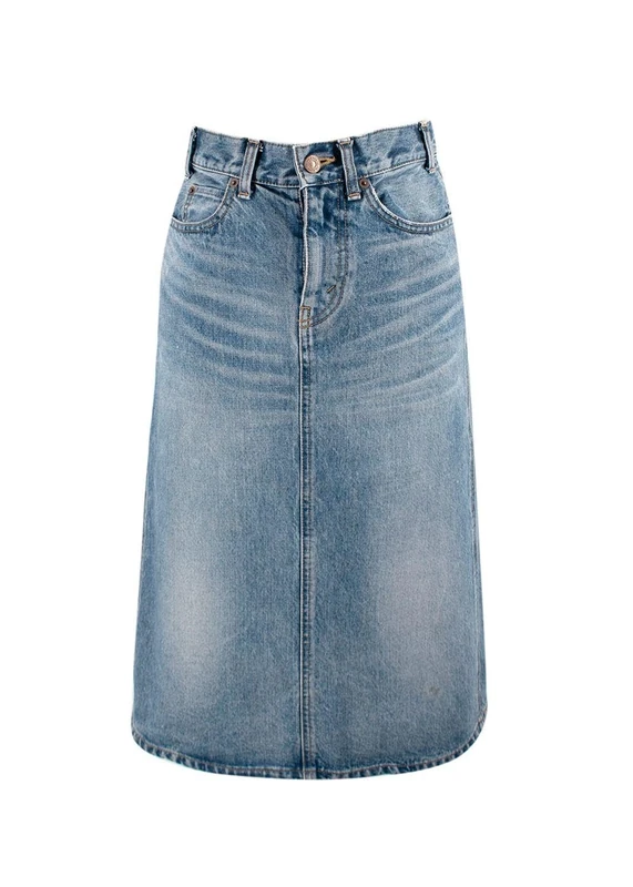Celine Pre-Loved Denim Midi Skirt