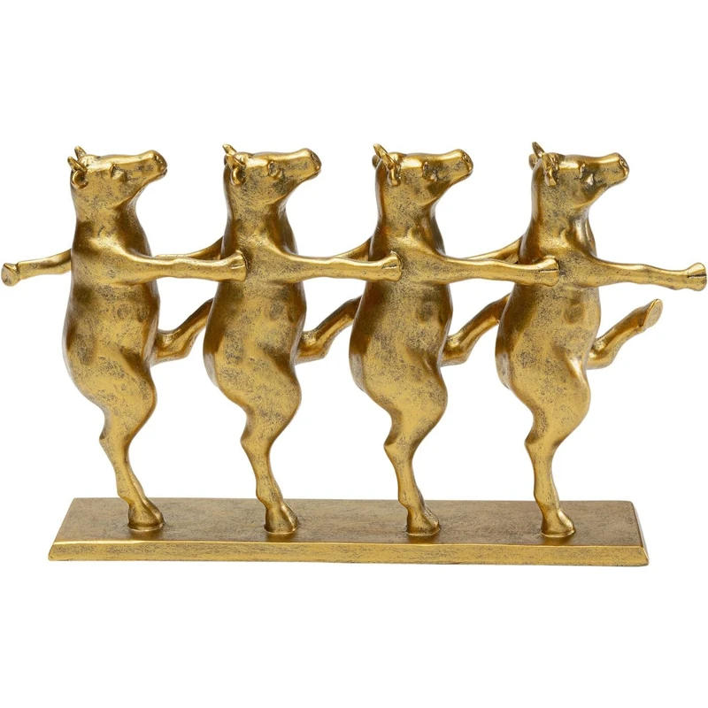 Kare Design Deco Figurine Dancing Cows, Gold, Elegant, Unique, Handmade, Animal Statue, Gift Idea, Decorative Home Accessories, Room Decor, Home Decor for Living Room, 23x40x7 cm (H/W/D)