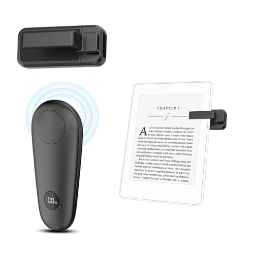 RF Remote Control Page Turner for Kindle Paperwhite Scribe Oasis, Clicker Page Turner for iPhone,Tablets Reading Camera Video Record Remote Triggers, Black