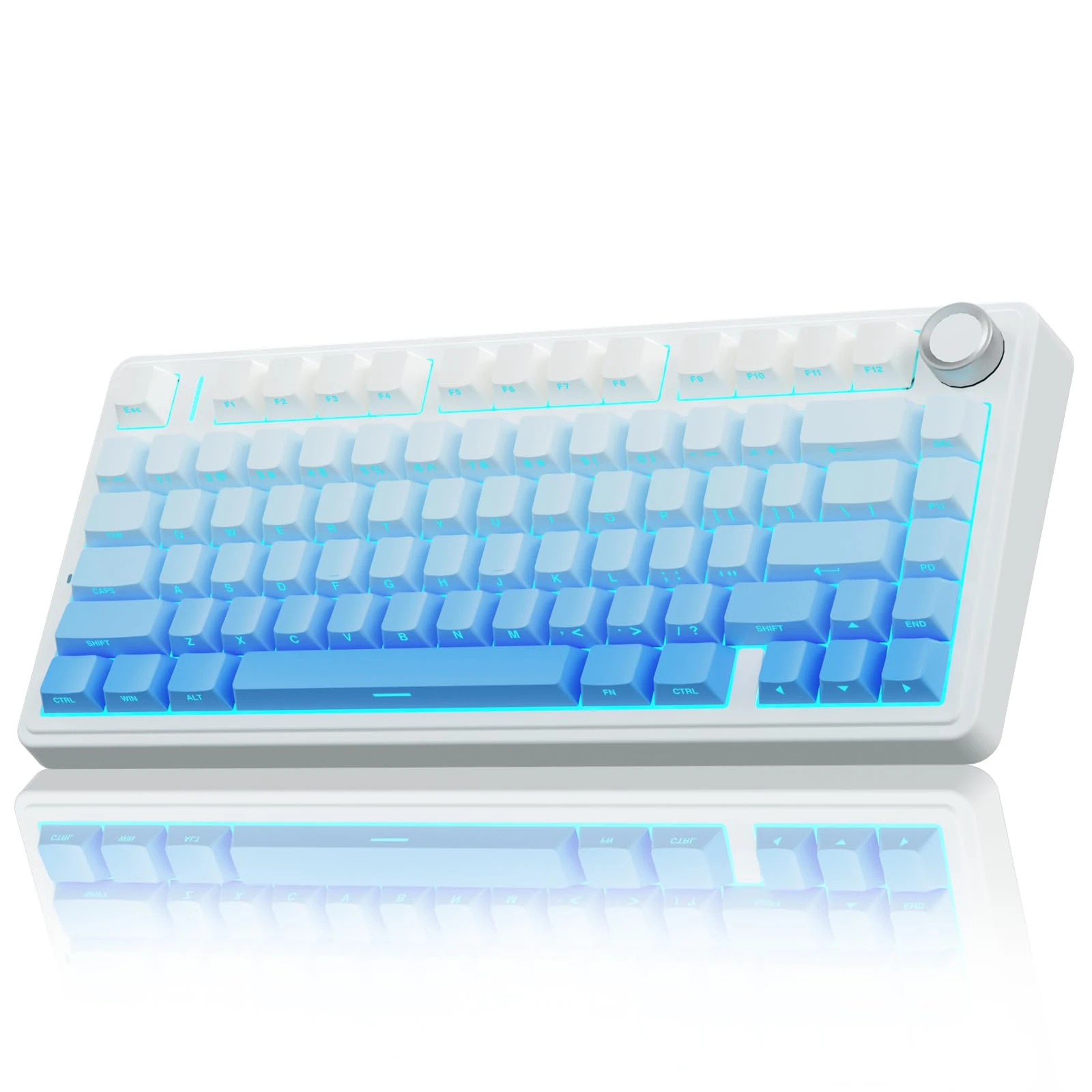 AULA F75 75% Wireless Mechanical Keyboard,2.4Ghz/Type-C/BT5.0 Gaming Keyboards,Advanced Structure,Side Engraved,RGB Backlight,Hot Swappable Custom Keyboard for PC/Mac (Blue)