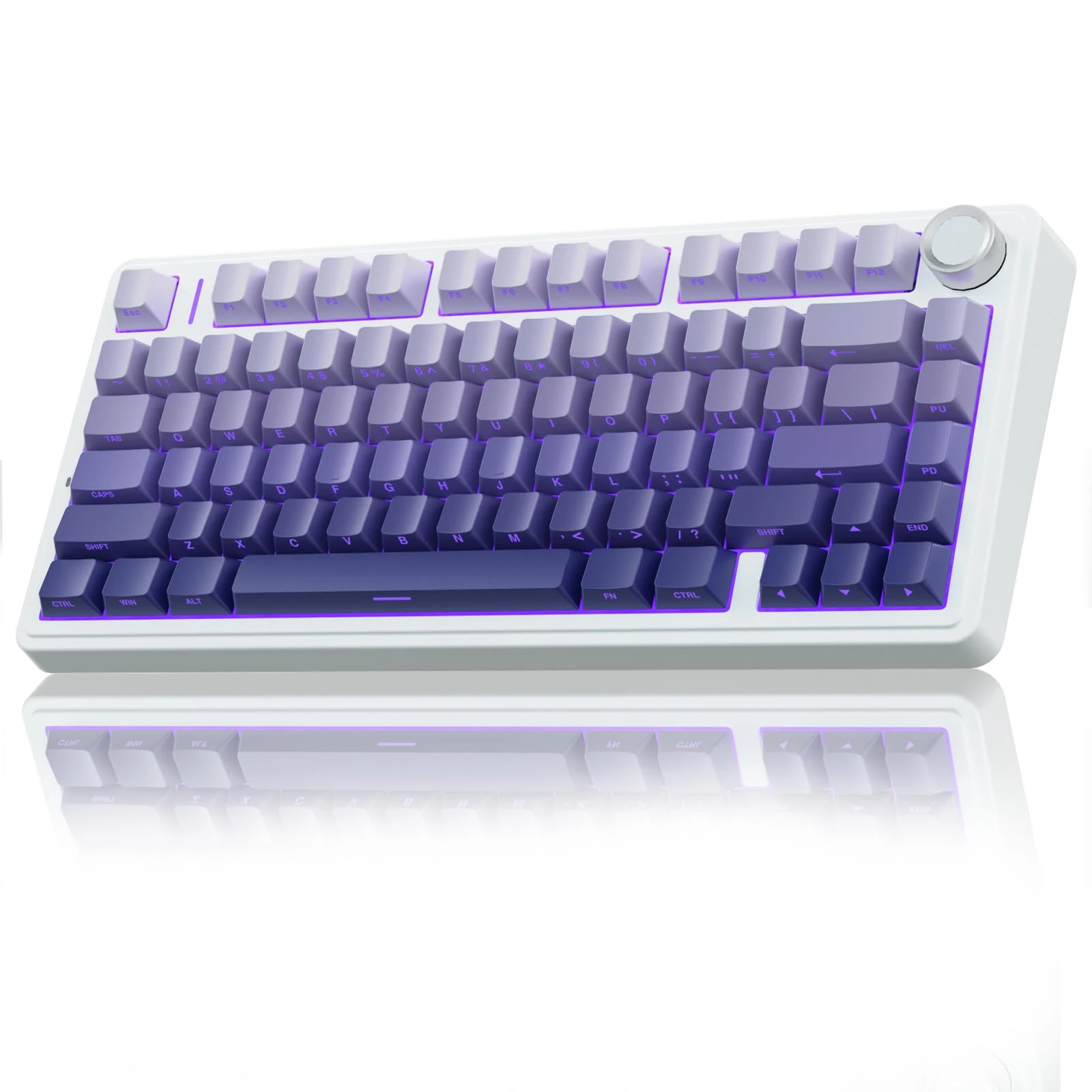 AULA F75 75% Wireless Mechanical Keyboard,2.4Ghz/Type-C/BT5.0 Gaming Keyboards,Advanced Structure,Side Engraved,RGB Backlight,Hot Swappable Custom Keyboard for PC/Mac (Purple)