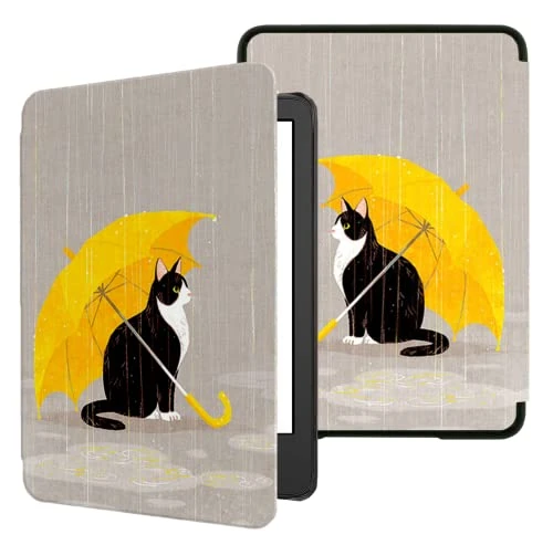 TOKILO Case for All-New 6" eReader (11th Gen, 2024/2022 Release),Ultra Lightweight Slim PU Leather Protective Cover with Auto Wake/Sleep, Not for iPad/Kobo/Pocketook/Sony/iReader 6" E-Book Reader, Cat