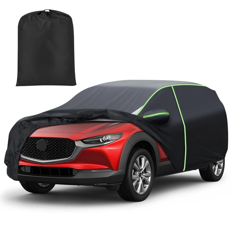 Mixsuper Liner Car Cover for Mazda CX-30 2020-2024, Full Car Cover All Weather Car Covers for CX30, Waterproof Outdoor Cover with Zipper Door Reflective Strips