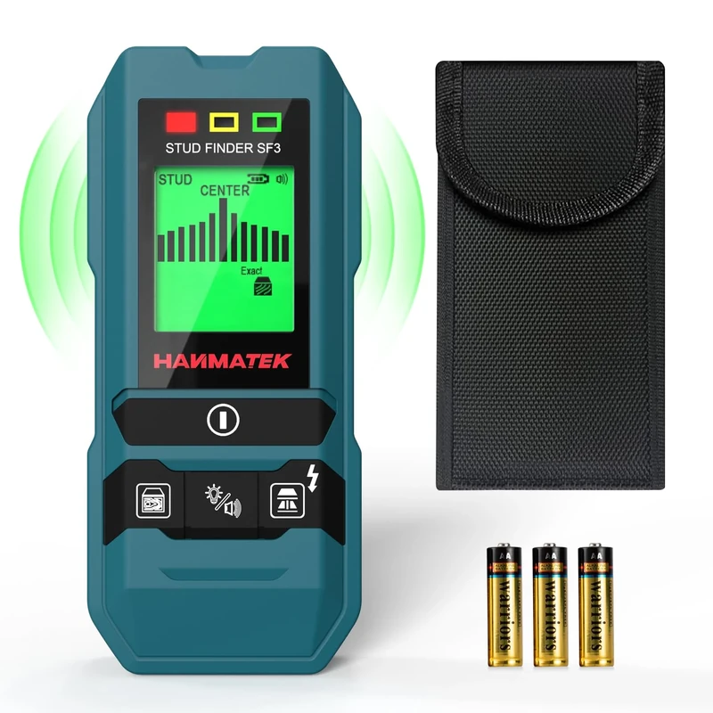 HANMATEK SF3 6-in-1 Stud Finder, High-Precision Wall Scanner for Wood, Metal, and Live AC Wires Detection – Ideal for Home Renovation and DIY Projects