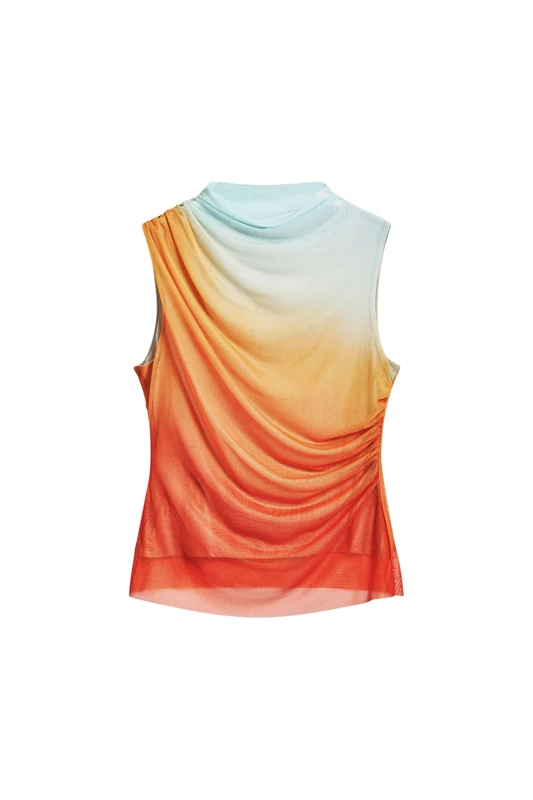 Desigual Sahara Sleeveless Tshirt 25SWTK98 Orange