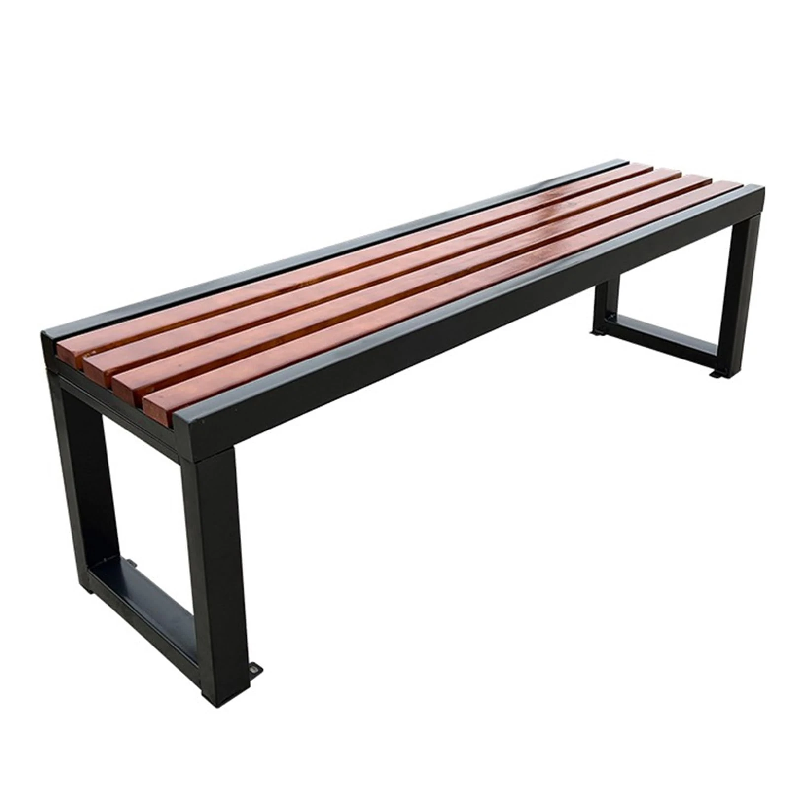 Outdoor Garden Bench Metal Park Bench, 2-3 Person Seat Loveseat Chairs Patio Bench Chair with Backrest,Solid wood slatted seat and galvanized frame,for Yard Porch Lawn Balcony Backyard Seat Furnitu