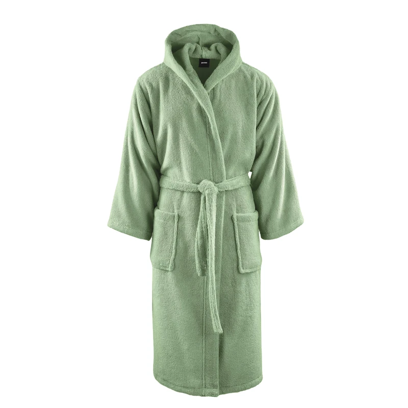 osama home Accappatoio Classic Men's and Women's Hooded Bathrobe, Basil, S