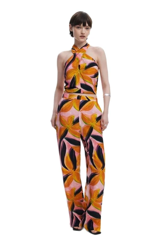 Desigual Eos Flower Design Crossed Crop Top 25SWBW07 - Image 1