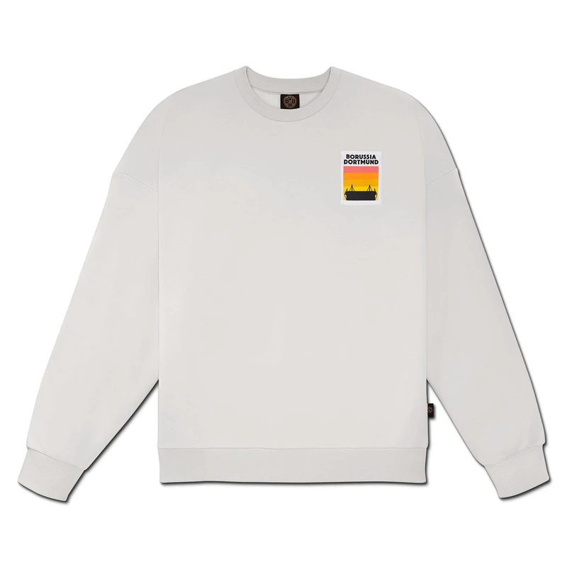 Borussia Dortmund Men's BVB Sunset Sweater Grey Sweatshirt, Gray, XL