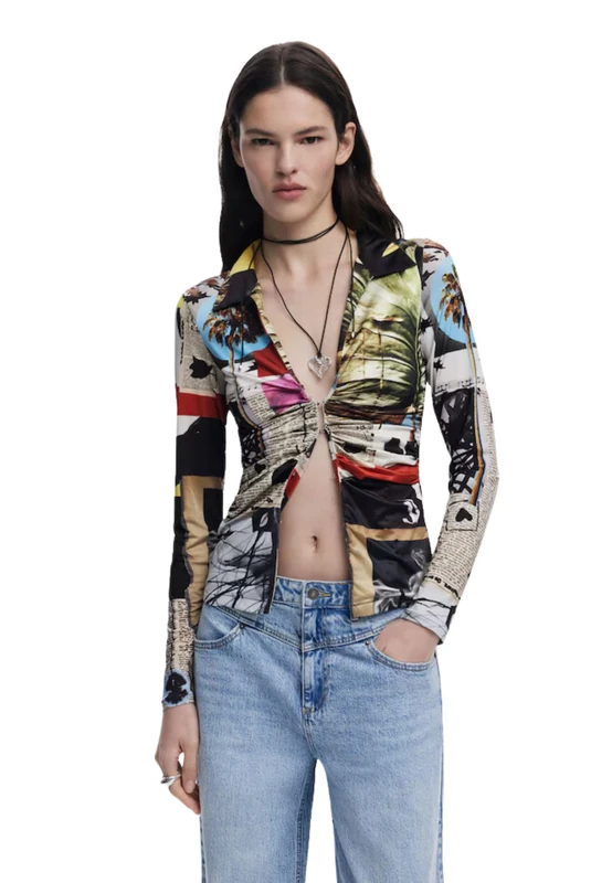 Desigual TS_Newspaper_Lacroix, 2000 Black, L