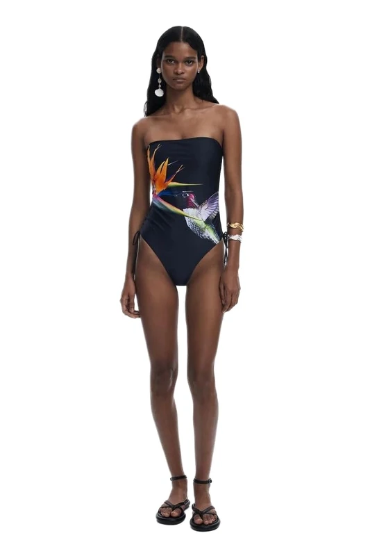 Desigual Colibri Hummingbird Design Swimsuit 25SWMK10 Black