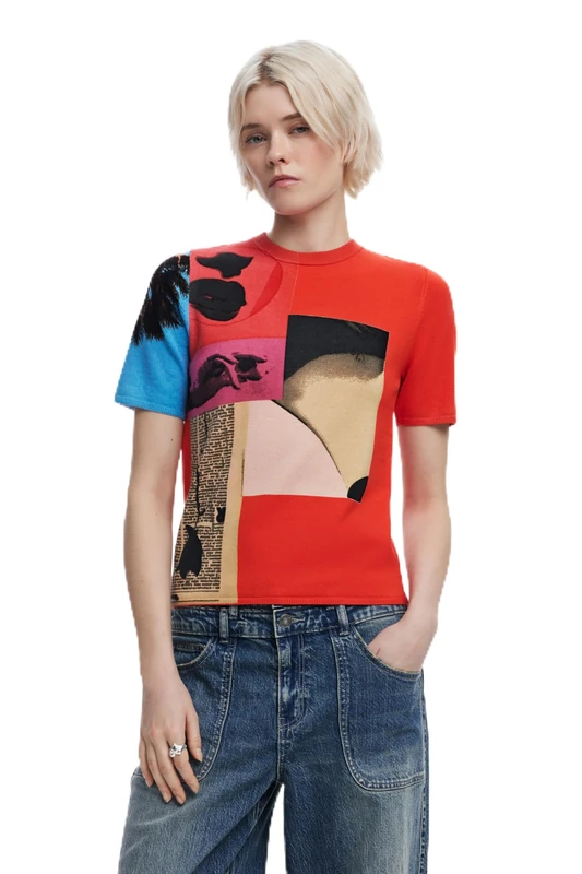 Desigual TS_RED_Collage_Lacroix, 3136 RED, S