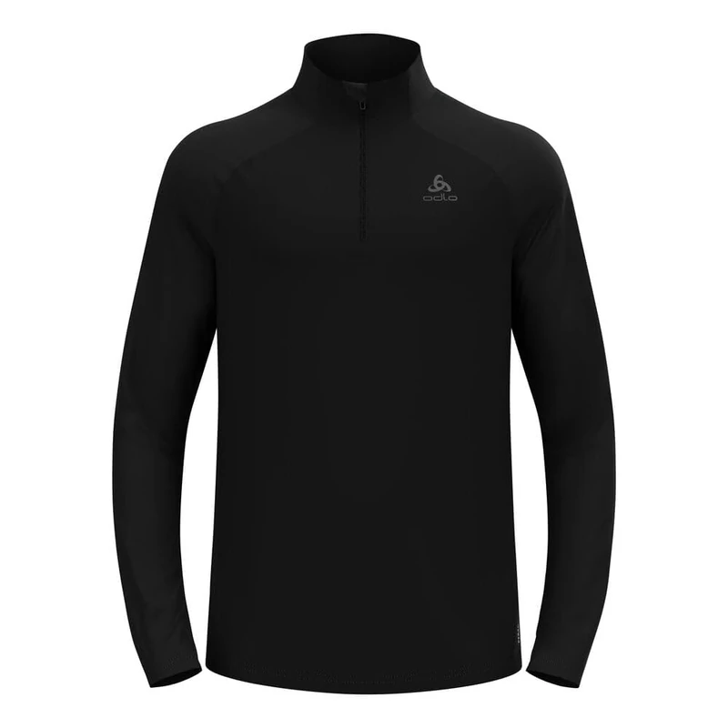 Odlo Men's Running Shirt Men's Long Sleeve Essential Ceramiwarm I Sports Shirt Men I Sports Top I Midlayer I Fitness Shirt Sweater Black