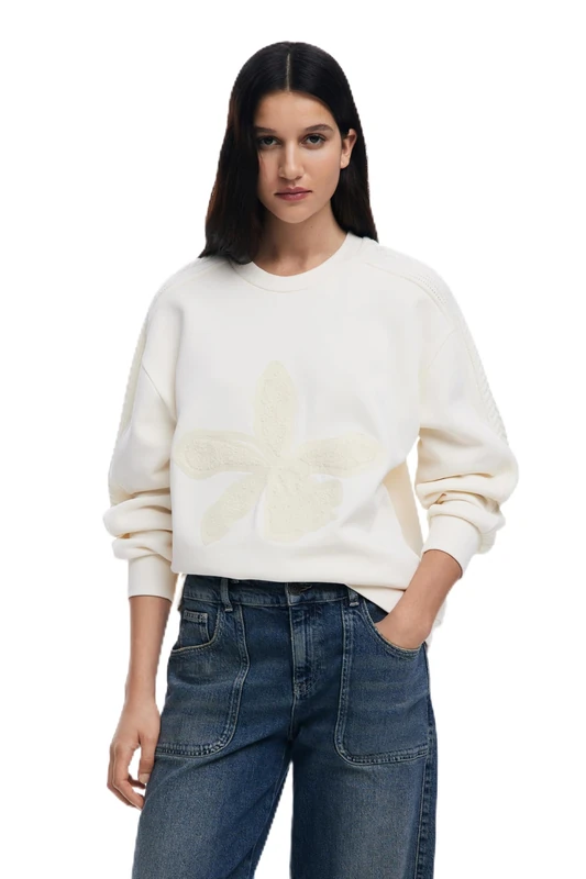 Desigual SWEAT_ABRIL, 1001 RAW, L White