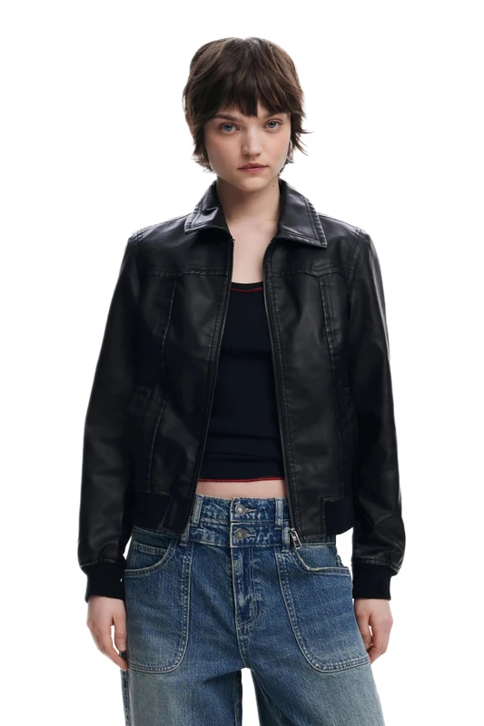 Desigual Colorado Faux Leather Biker Jacket 25SWEW471