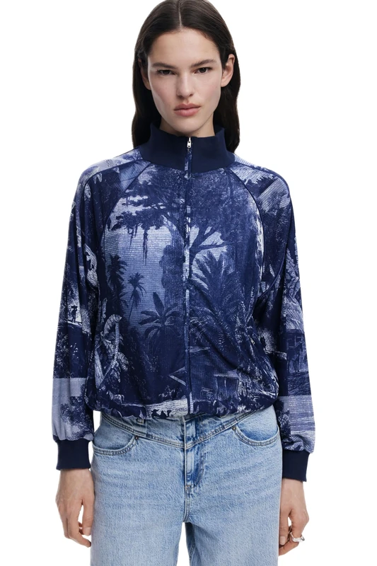 Desigual Litography Sweater designed by Mr. Christian Lacroix 25SWSK42 Blue