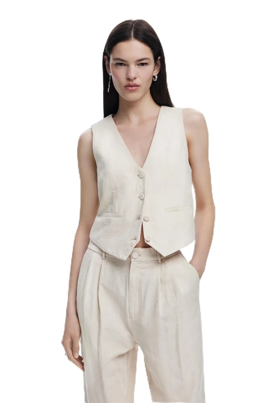 Desigual Chaleco_Portland, 1008 Beige Crude, L