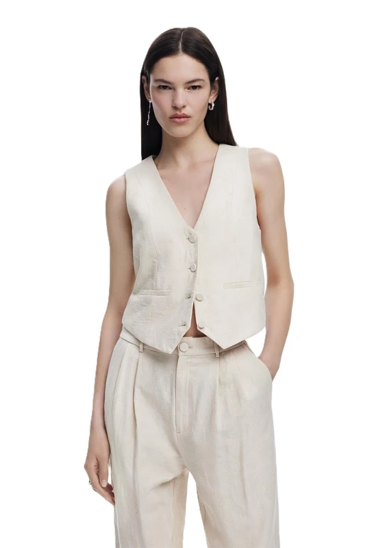 Desigual Chaleco_Portland, 1008 Beige Crude, XL