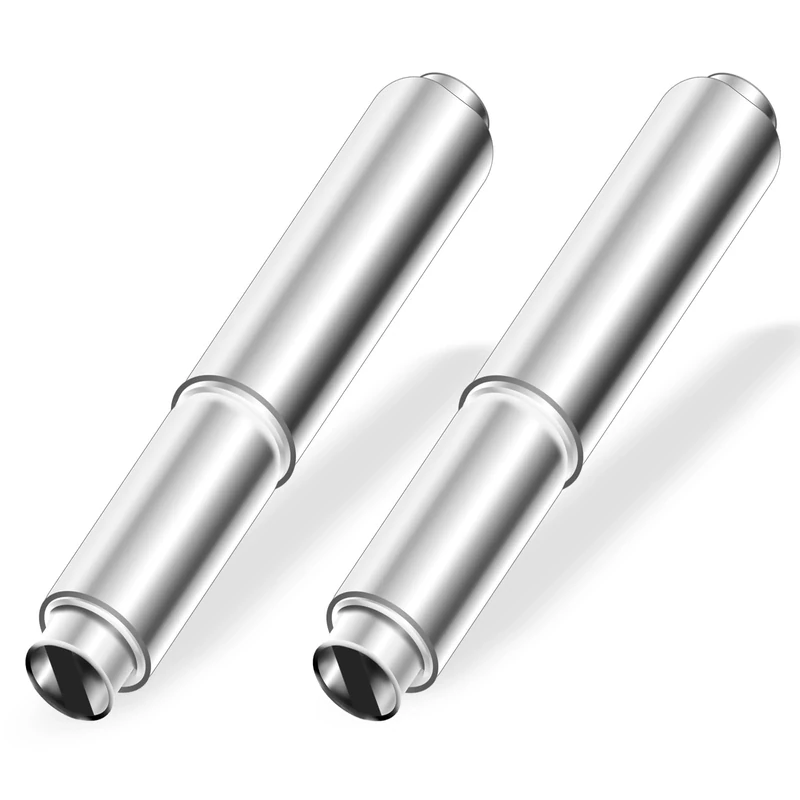 2 Pcs Toilet Paper Holder Plastic Silver Toilet Tissue Roll Holder Insert in bathroom Replacement Roller Spring Loaded Spindle, Wide Mouth