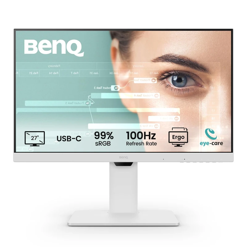 BenQ GW2786TC 27" IPS 1080p Home Office Monitor, FHD, USB-C (65W power delivery), 100Hz, Eye-Care, Ergo design, USB hub, daisy-chain, high refresh rate, 99% sRGB, HDMI, Display Port, TÜV Certified