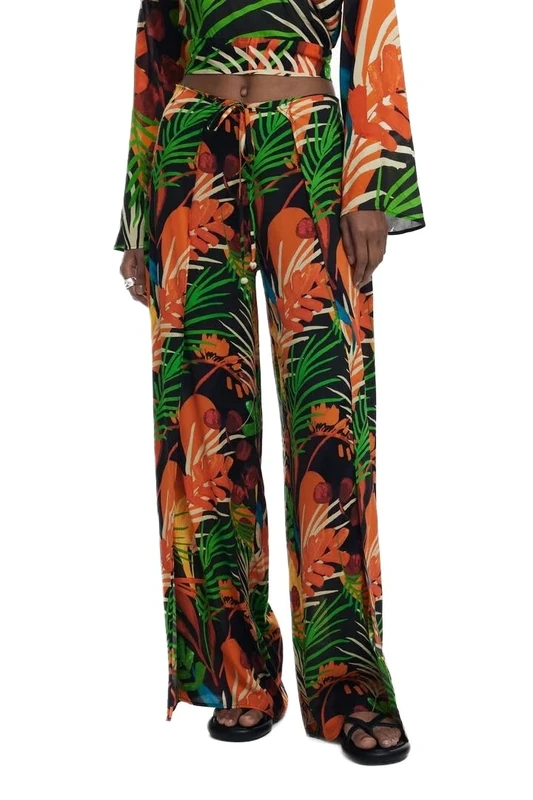 Desigual Bahamas Tropical Beach Pants 25SWMW01 Black