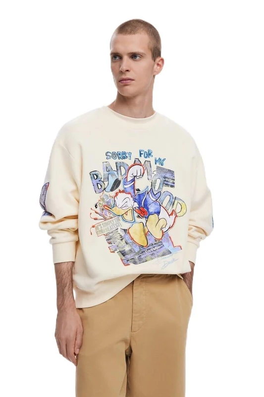 Desigual SWEAT_MICKEY_PATCHES, 1001 RAW, M White