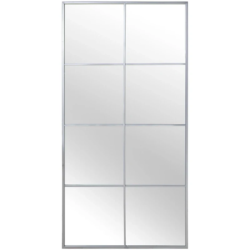 Alexandra House Living Silver Metal Window Wall Mirror 6 x 149 x 77 cm