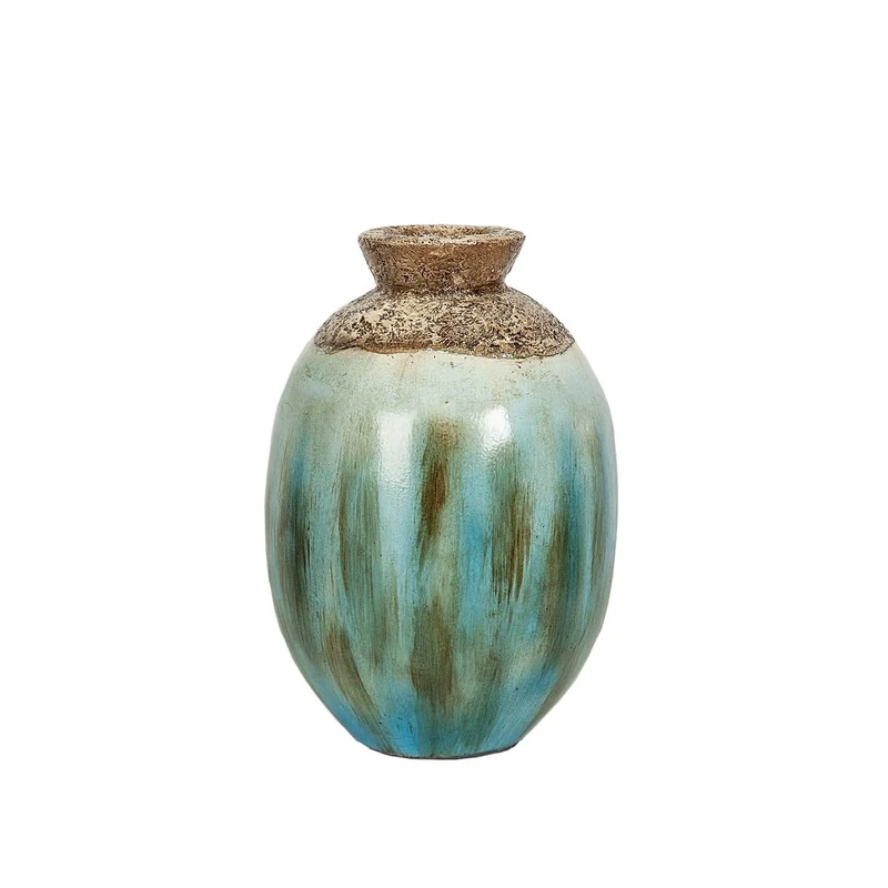 Alexandra House Living Vase Blue Brown Terracotta 22 x 35 x 22 cm