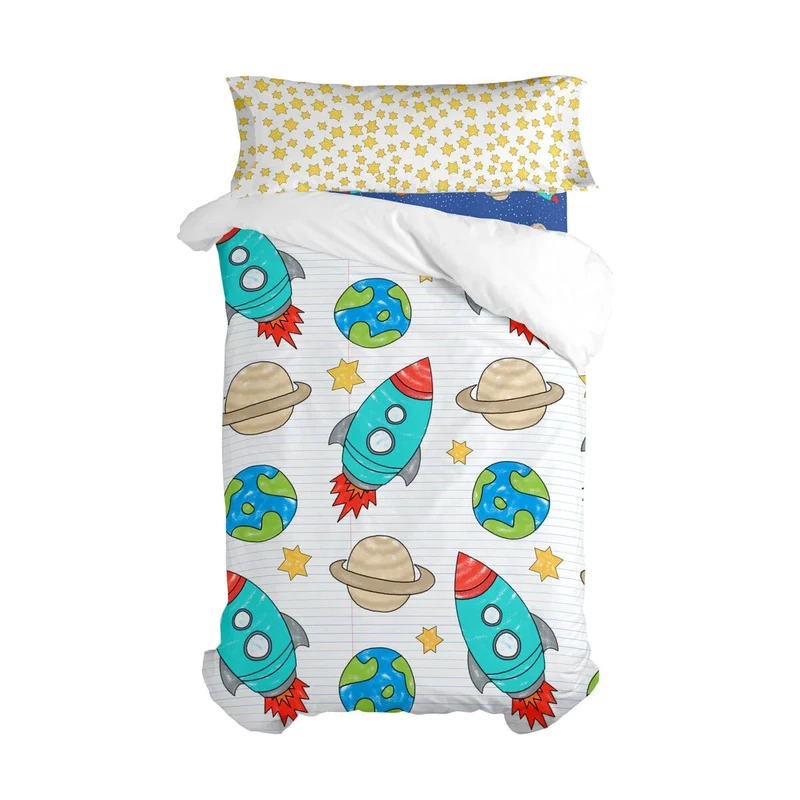 HappyFriday Mr Fox Space Rocket Duvet Cover Set Multicolor 2 Pieces