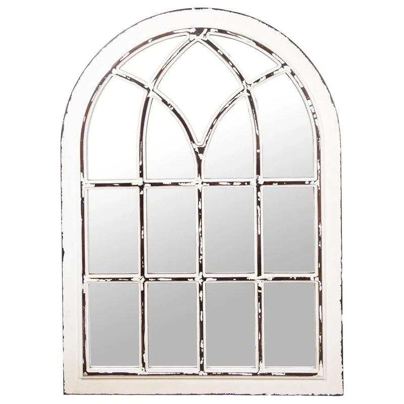 Alexandra House Living Wall Mirror White Distressed Metal 7 x 103 x 76 cm