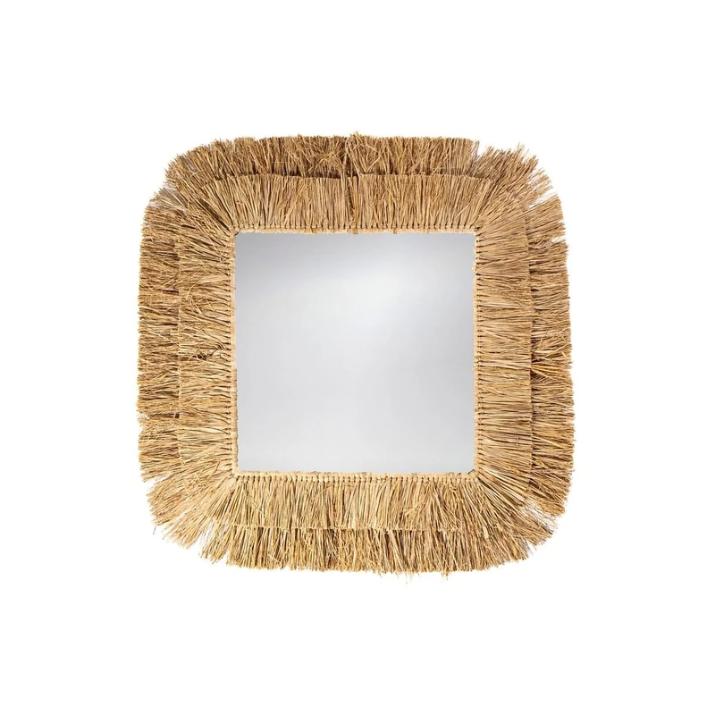 Romimex Rafia Natural Wall Mirror 80 x 3 x 80 cm