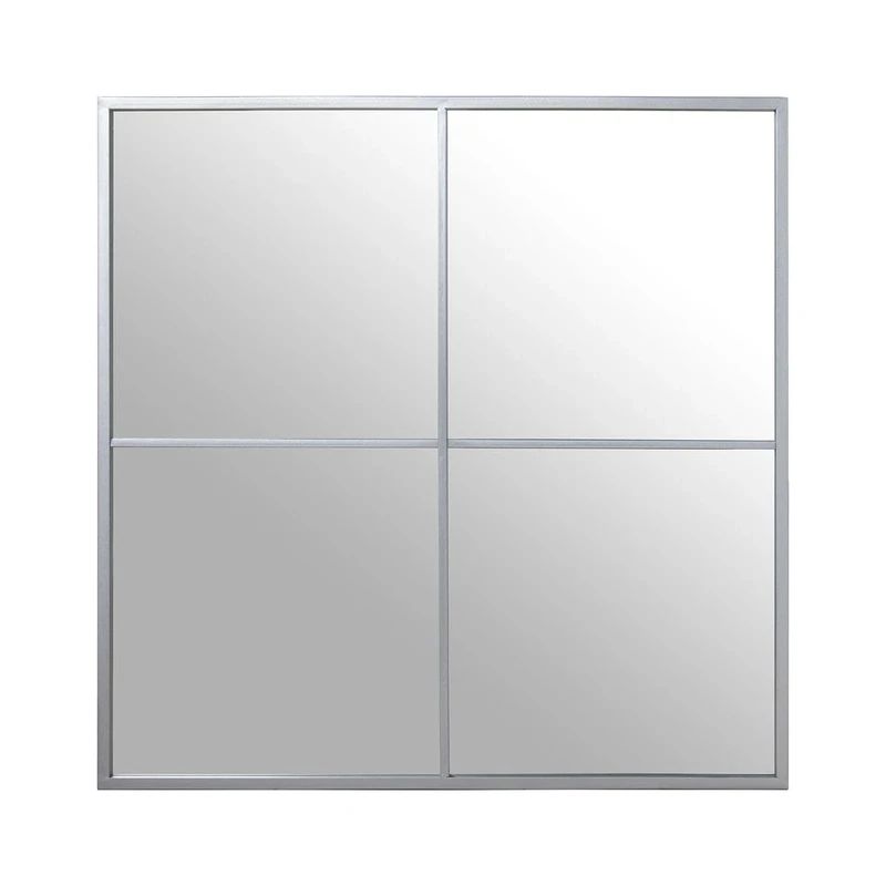 Alexandra House Living Silver Metal Window Wall Mirror 5 x 73 x 73 cm
