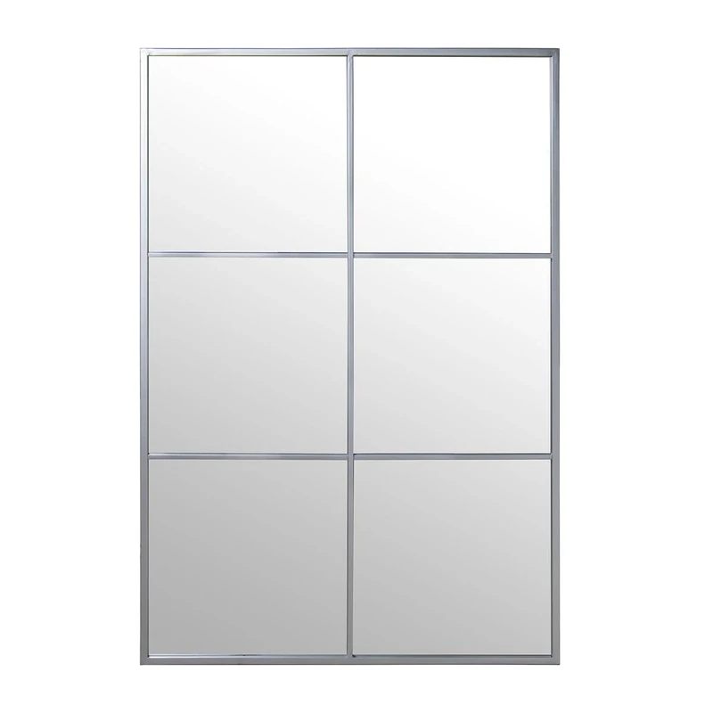 Alexandra House Living Silver Metal Window Wall Mirror 6 x 113 x 77 cm