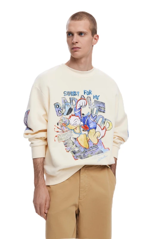 Desigual SWEAT_MICKEY_PATCHES, 1001 RAW, S White