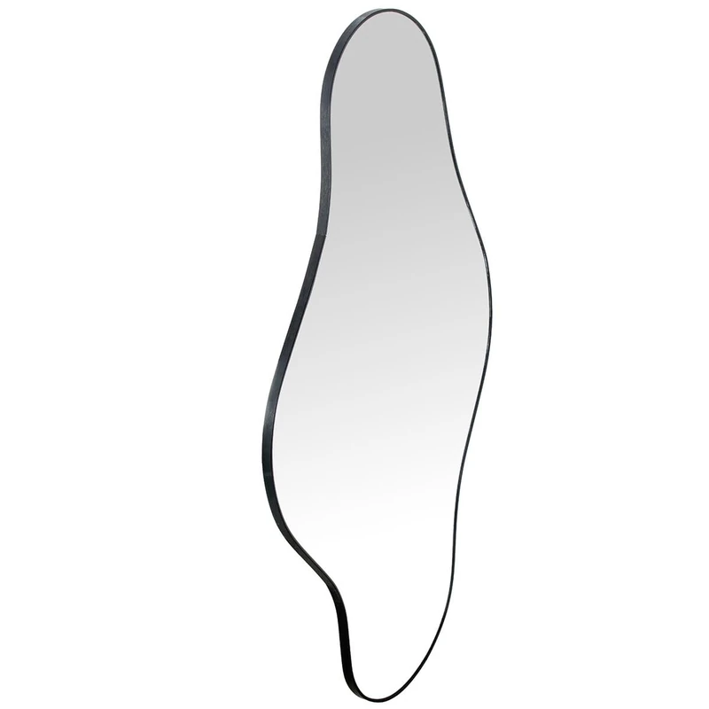Alexandra House Living Wall Mirror Black Wood 60 x 1.8 x 110 cm - Image 1