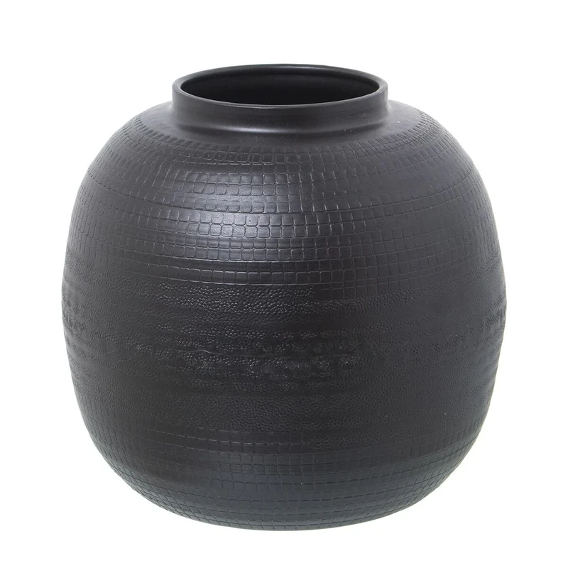 Alexandra House Living Vase Black Metal 23 x 23 x 23 cm