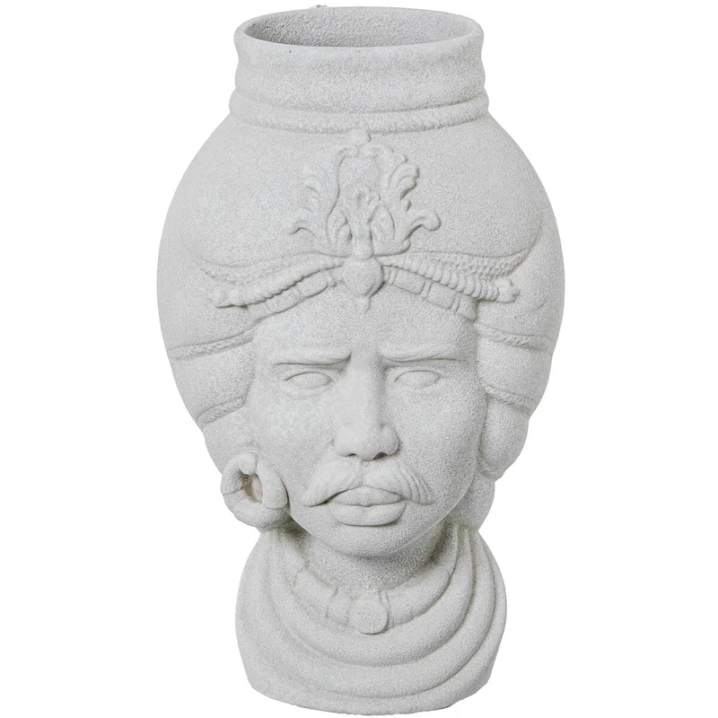 Alexandra House Living African Ceramic White Vase 21 x 21 x 39 cm