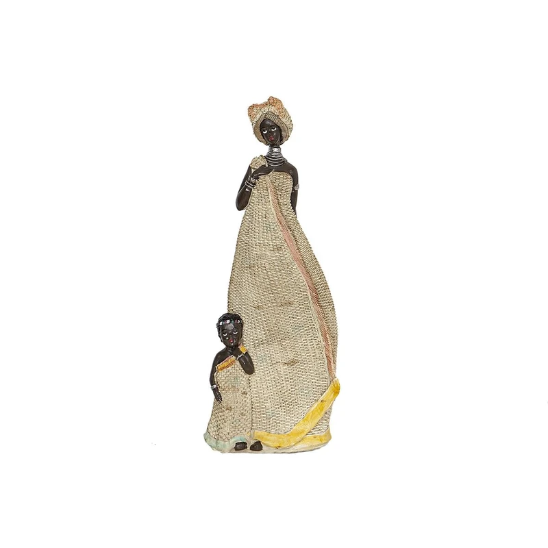 Romimex Decorative Figure Multicolor Resin African Child 15 x 38 x 12 cm