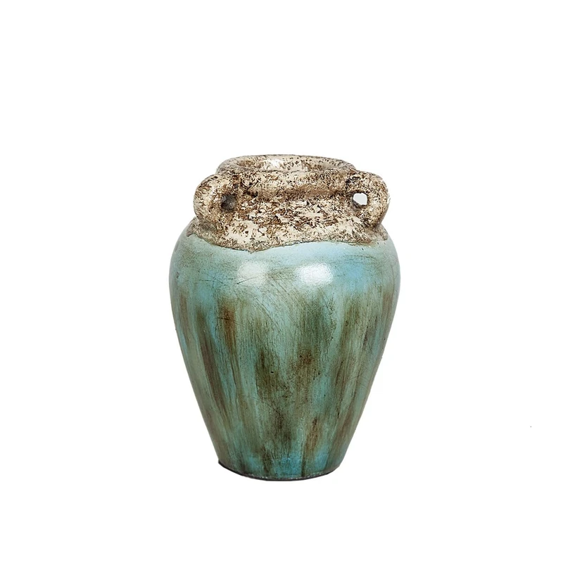 Alexandra House Living Vase Blue Brown Terracotta 20 x 25 x 20 cm