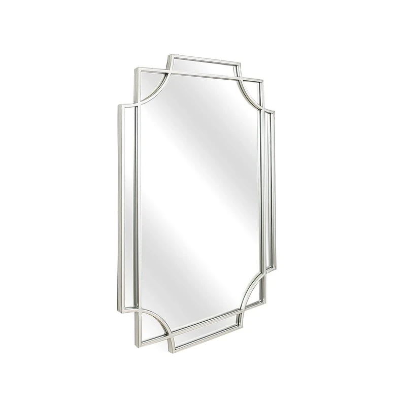 Romimex Silver Metal Wall Mirror 61 x 92 x 2 cm