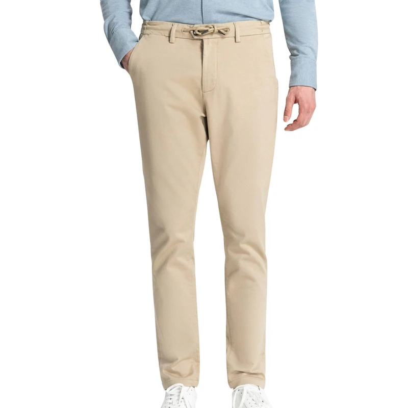 Dstrezzed Men's Lancaster Twill Knit Tapered Jogger Pants, Sand, 38 W/32 L