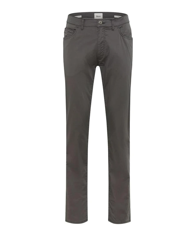 Brax Feel Good Style Cadiz Men's Five Pocket Straight Fit Trousers, Dark Grey, 31 W/34 L
